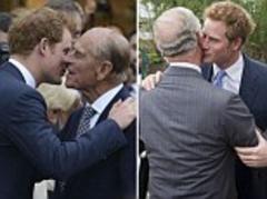 Chelsea Flower Show 2013: Lovable Harry greets Prince Philip, Prince Charles and cousin Beatrice with kisses